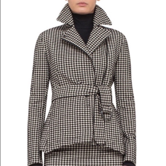 Akris Punto Jackets & Blazers - Akris Punto Belted Houndstooth Peplum Jacket